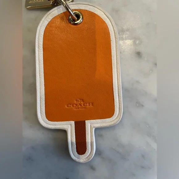 Coach Orange and White Popsicle Bag Charm - Picture 3 of 6